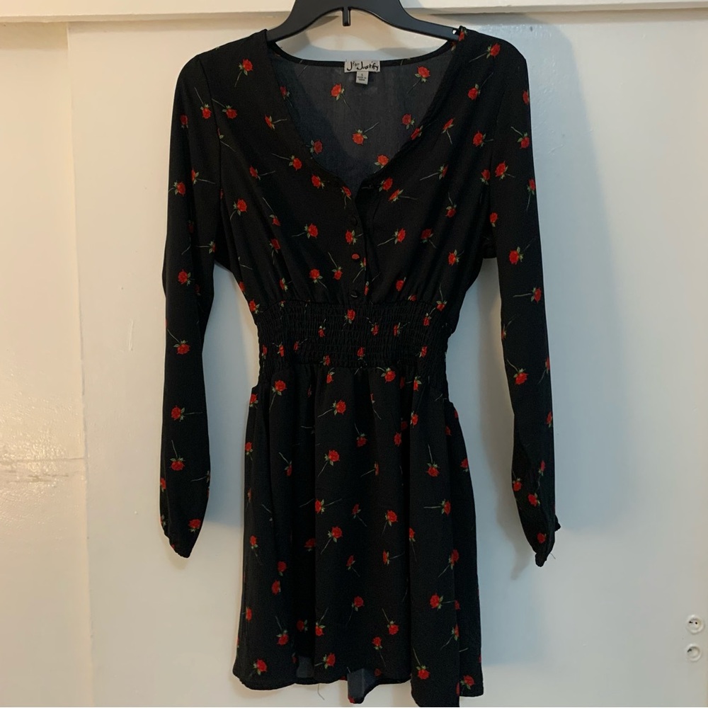 J for Justify Black Red Rose Dress